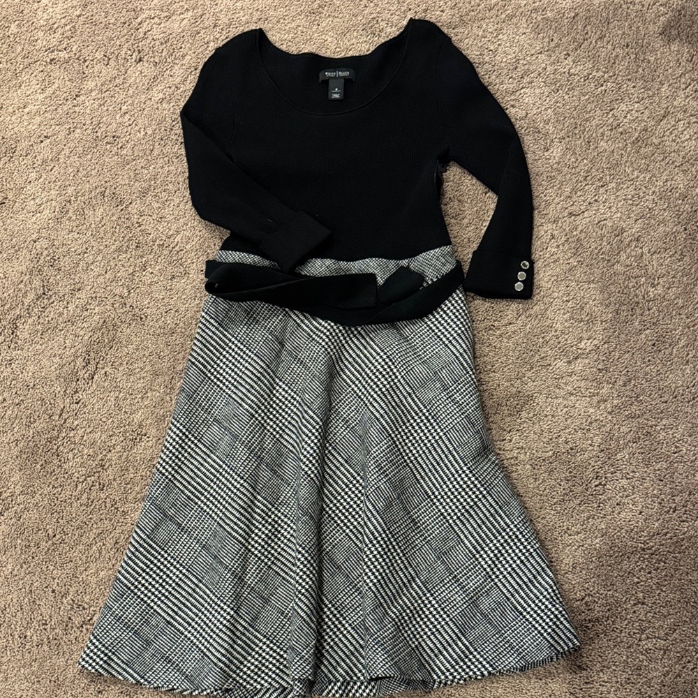 White House Black Market hounds tooth dress